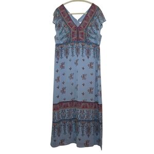 Coldwater Creek Size 16 Paisley Boho Fairy Maxi Sleeveless V-Neck Sundress